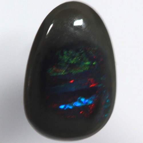SOLID BLACK OPAL Bright cherry red and blue